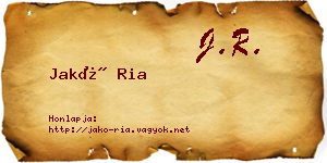 Jakó Ria névjegykártya